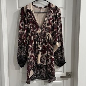 Free people dress w/ slip + linen shopping bag